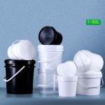 Silk Screen Printing Round PP Gallon Plastic Buckets With Lids Handle Capacity 1-20L for sale