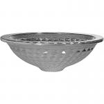 Silver Funnel Shaped Crystal Wash Basins Chromed Etched Glass Vessel Sinks