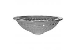 China Silver Funnel Shaped Crystal Wash Basins Chromed Etched Glass Vessel Sinks supplier