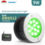 VDE Rubber Waterproof Underwater Led Lights 380LM DMX512 Control RGB 9W