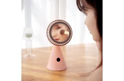 China Household Oscillating Rechargeable Table Fan 4000mah Usb Mini Makeup Mirror supplier