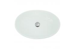 China Boat Shaped Tempered Glass Sink High Glossy White Wash Basin Scratch Resistant supplier