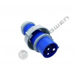IP67 Industrial Male Female Plug 220V 16A 3 Pin Single Phase Blue Shell Connector for Outdoor Industrial Electronics for sale