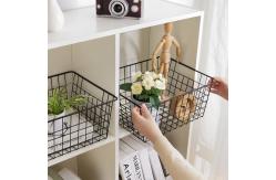 China Wire Storage Baskets Metal Wire Baskets Pantry Organization with Handles supplier