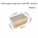 PET Lid Kraft Paper Disposable Food Containers 2100 1600 1400ml for sale