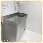 Polished Stainless Steel Lab Bench With Drawing Cabinets 1500*750*900MM for sale