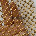 0.8mm Wire diameter Brass Coil Mesh , 8MM Aluminum Alloy Flexible Mesh Curtain
