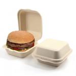 Wholesale Custom Size Biodegradable Clam Shell Boxes of Sugarcane Bagasse for Fries  Burgers for sale