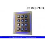 Outdoor Security Backlit Metal Keypad Vandal Resistant Garage Illuminated Numeric Keypad for sale
