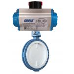 Fluorine Lined Flanged Pneumatic Butterfly Valve for sale