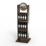 Customizable Red Wine And Beverage Wooden Three Layer Display Rack For Store Use for sale