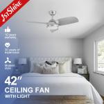 Interior Decoration 42 Inch LED Ceiling Fan with 3 ABS Blades and High Luminous Flux for sale