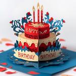 3D Birthday Cake Shaped Exquisite Various Designs for Modern Creative Greeting Cards Creative and Modern for sale