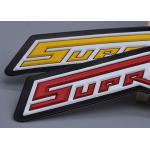 TPU Embossed Two Colour Heat Transfer Clothing Labels With Raised Logo