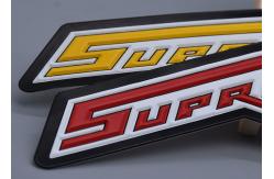 China TPU Embossed Two Colour Heat Transfer Clothing Labels With Raised Logo supplier