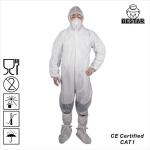 White Spp PE Waterproof Disposable Medical Coveralls for sale