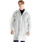 White Disposable Polypropylene Lab Coats Size M L XL 2XL for Docrors Nurses in Purple for sale