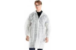 China Disposable Polypropylene Lab Coat with Double Collar Dust-Proof and Breathable White supplier