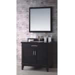 Solid Wood 36 Inch Single Sink Bathroom Vanity / Bathroom Floor Cabinet Black Color for sale