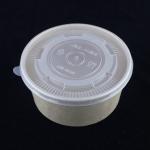 Single Wall Paper Salad Bowls With Lids Round Kraft Noodles Container 1300ml for sale