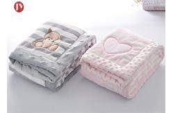 China Thermal Weighted Toddler Warm Baby Blanket Double Layers Cartoon Pattern Polyester Plush Flannel supplier