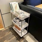 Folding Waterproof Kitchen Storage Trolley , Multifunction Rolling Cart Organizer