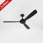 1stshine Ceiling Fan with 6 Speed Remote Control Standard Wind Black Metal Blades