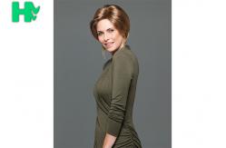 China Layer Glueless Heat Friendly Wigs Black Mixed Blonde Machine Made supplier