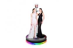 China Fashionable 360 Camera Booth Automatic Spinning Arm Rotating Camera Booth Led Glass supplier