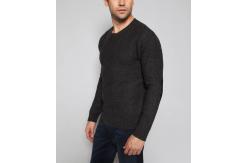 China 80 Lambswool 20 Nylon Knitted Pullover Mens , Chunky Pullover Sweater With Intarsia Elbow supplier