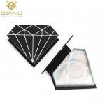 Eco Friendly Cosmetic Packaging Boxes / Black Glitter Paper Card Eyelash Box for sale