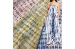 China Customized Tye Dye Polyester Dress Fabrics 150cm Woven Print Fabric supplier