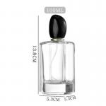 Square Glass Perfume Bottle with 50ml 100ml Capacity and Distinctive Irregular-shaped Cap