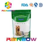 Foil Stand Up Pet Food Pouch With Zipper , 500g Plastic Dog Treats Packaging Bag for sale