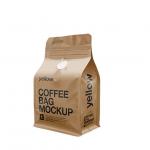 Smell Proof Flat Bottom Kraft Paper Coffee Bags ISO9001 200-400 Microns for sale