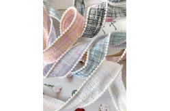 China 25mm Polyester Ribbon Lattice Plaid Ribbon Pearl Edge OEM ODM supplier