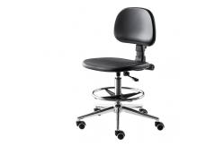 China Black ESD Backrest Anti Static Lab Chair Metal Frame With Hard Plastic Seat supplier