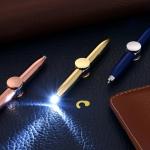 Metal 3 In 1 Ballpoint Pen Multifunction LED Fidget Spinner Finger Gyro Rotating