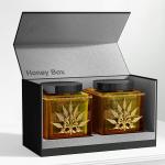 CMYK Custom Luxury Liquid Honey Bottle Packaging Book Shape Box with Cardboard Plug-in for sale