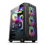 ETEK - ATX/Matx Computer Case Tempered Glass panel on Side Pressed Mesh Front Panel Support Water-cooled Radiator for sale