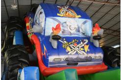 China Durable Monster Truck Inflatable Slide / Digital Printing SUV Expedition Car Dry Slide supplier