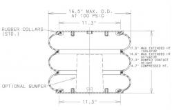 China 3B15-375 1 /4-18 NPTF Air Fitting Durable Triple Convoluted Air Bag supplier