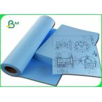 80gsm Inkjet CAD Plotter Paper Roll Double Side Blue For Clear Images for sale