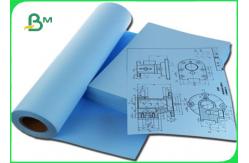 China 80gsm Inkjet CAD Plotter Paper Roll Double Side Blue For Clear Images supplier