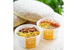 China Custom Printed To Go salad Noodle Takeaway Craft Paper Bowls Disposable 16Oz supplier