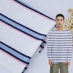 Soft And Durble Simple And Good Quality Striped Cotton Fabric For T- Shirt for sale