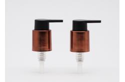 China Bronze Glossy Closure 24mm Cosmetic Treatment Pumps With Matte PP Pump Head supplier