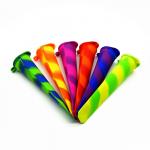 China 6 Pcs Multicolored Silicone Ice Mold 7.5*1.6in ice pole moulds With Attached Lids factory