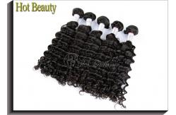 China Deep Wave Natural Black Virgin Peruvian Hair Extensions 10 - 30 supplier