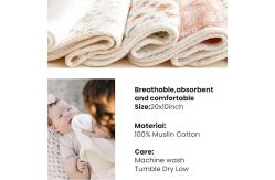 China Large 100% Cotton Muslin Burp Cloths Comfortable For Newborns supplier
